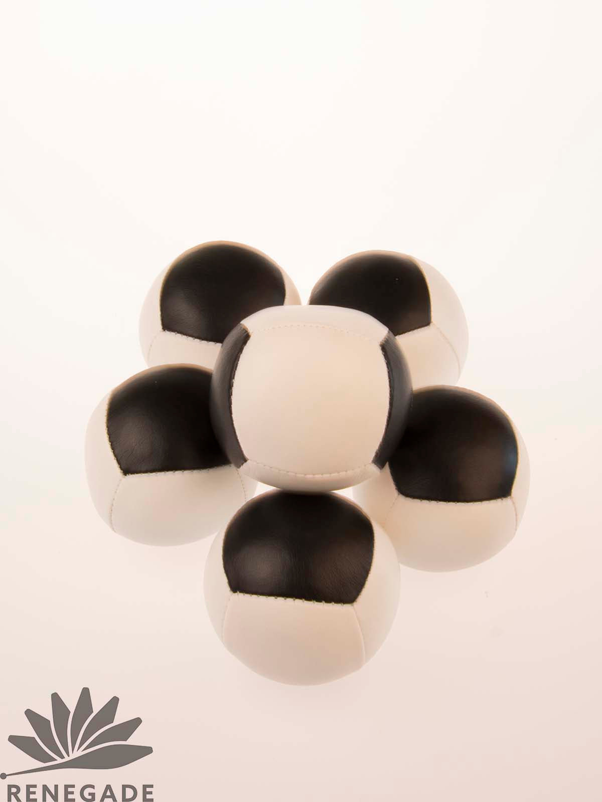 Black and White 6 panel PU Beanbag (65mm, 115 grams)