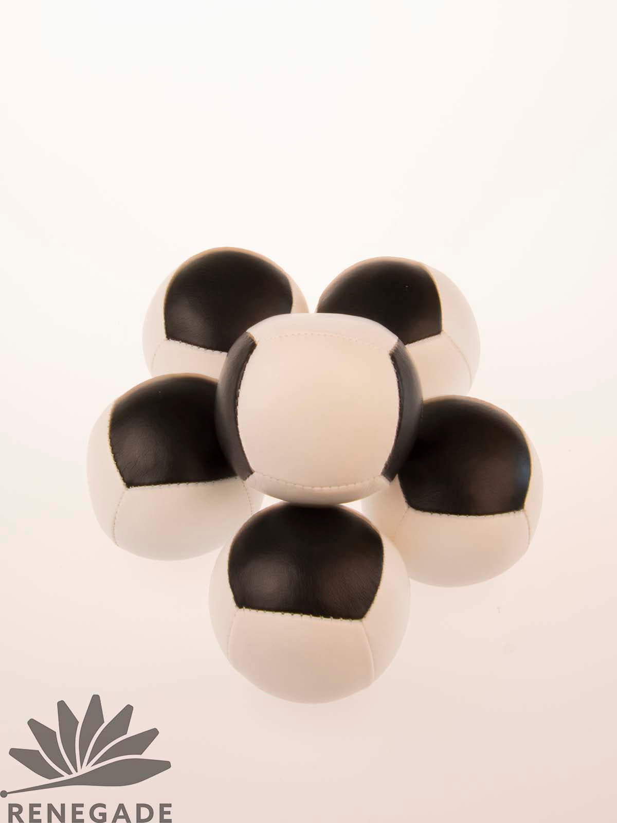 Black and White 6 Panel PU Beanbag (68mm, 125 grams)