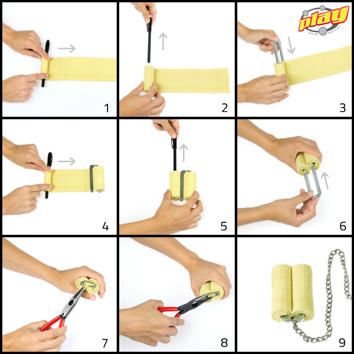 Play Fire Chain Poi Round Knob